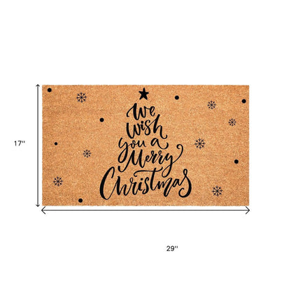 17" X 29" Brown And Black Christmas Outdoor Coir Door Mat HomeRoots