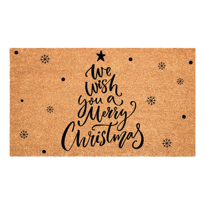 17" X 29" Brown And Black Christmas Outdoor Coir Door Mat HomeRoots