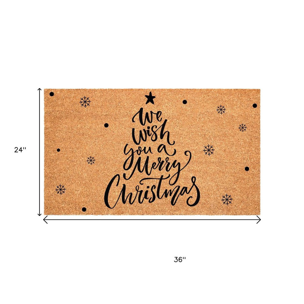17" X 29" Brown And Black Christmas Outdoor Coir Door Mat — view 12
