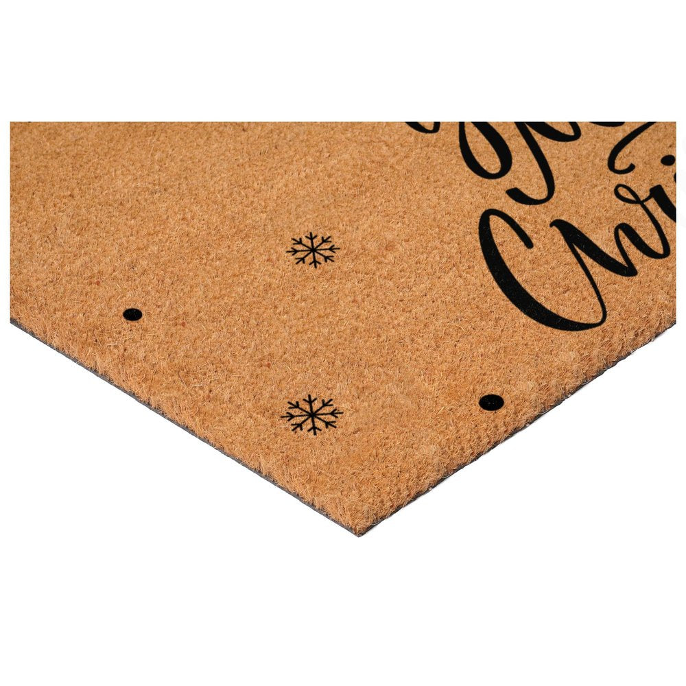17" X 29" Brown And Black Christmas Outdoor Coir Door Mat HomeRoots