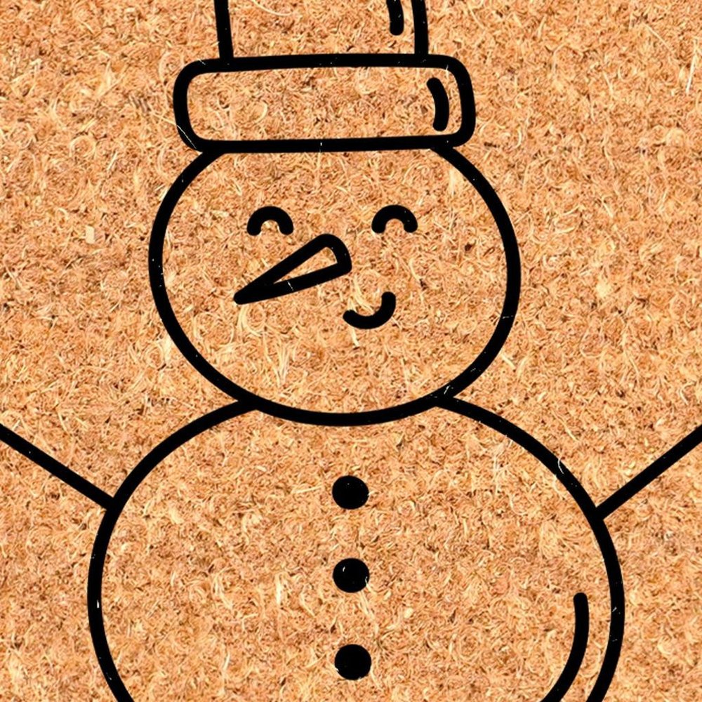 17" X 29" Brown And Black Christmas Snowman Merry Christmas Outdoor Coir Door Mat — view 5