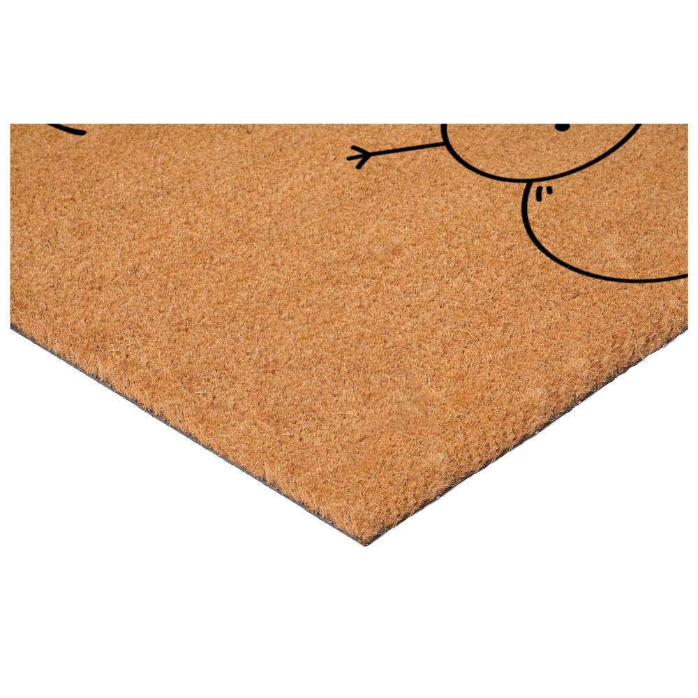 17" X 29" Brown And Black Christmas Snowman Merry Christmas Outdoor Coir Door Mat HomeRoots
