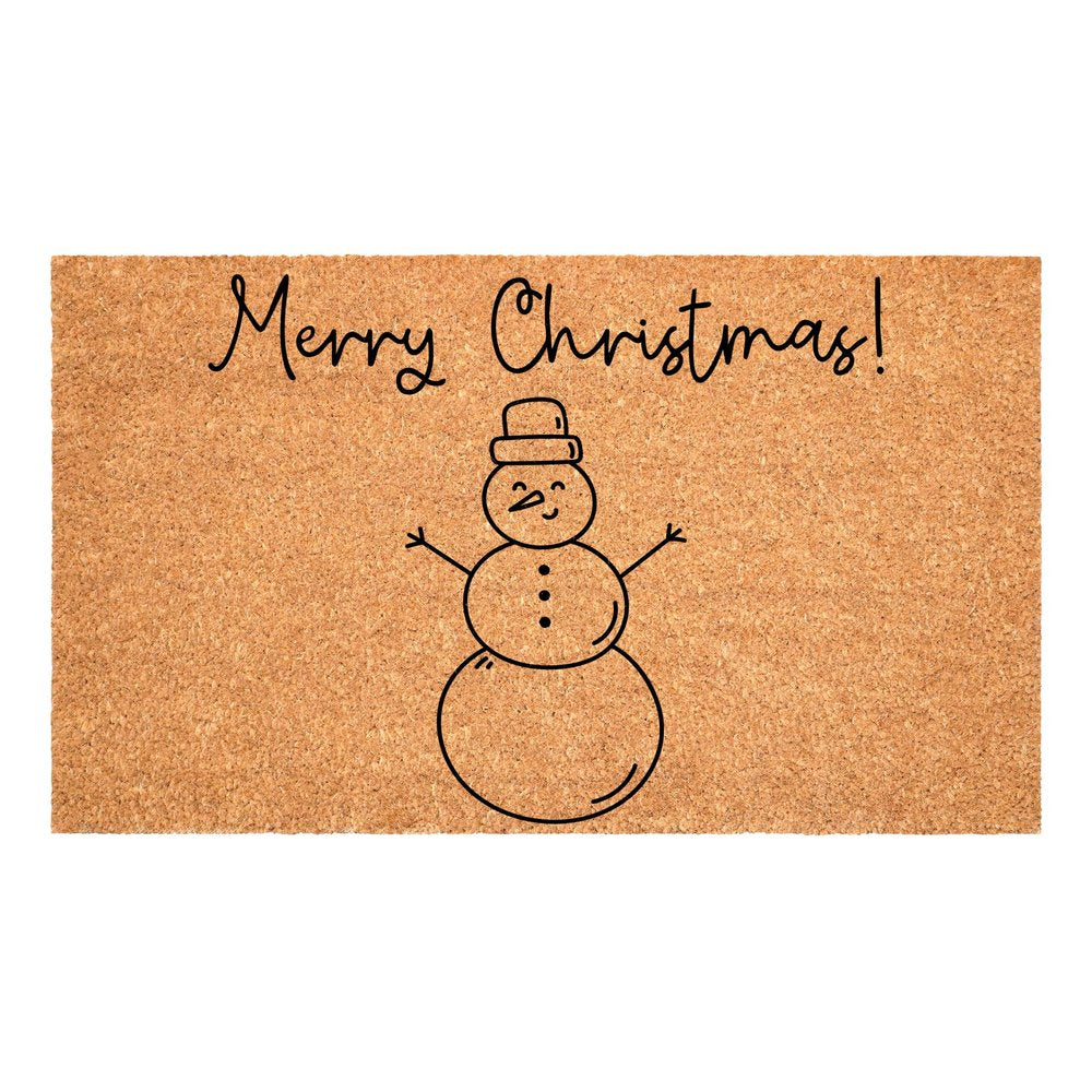 17" X 29" Brown And Black Christmas Snowman Merry Christmas Outdoor Coir Door Mat — view 8