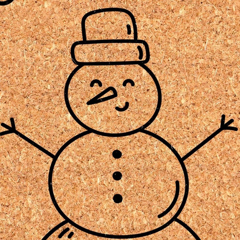 17" X 29" Brown And Black Christmas Snowman Merry Christmas Outdoor Coir Door Mat HomeRoots