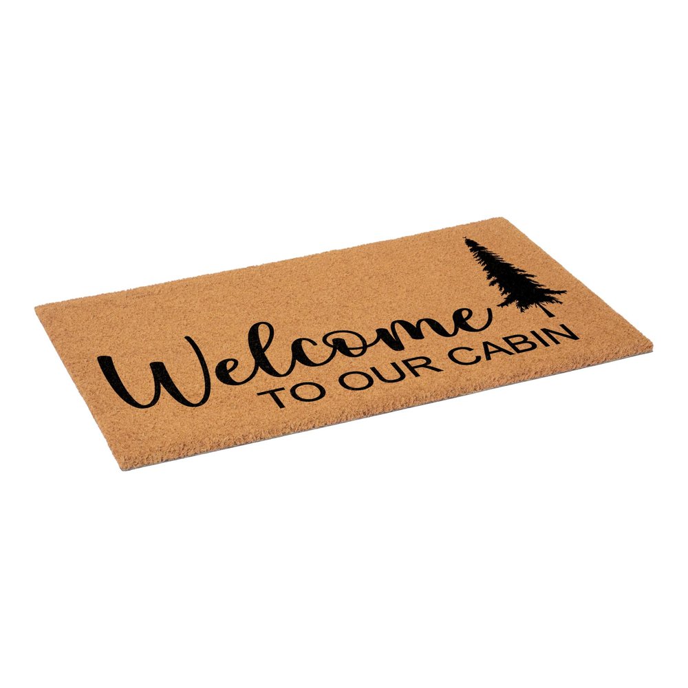 17" X 29" Brown And Black Christmas Outdoor Coir Door Mat — view 5