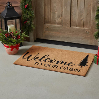 17" X 29" Brown And Black Christmas Outdoor Coir Door Mat HomeRoots