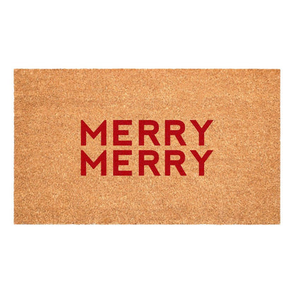 17" X 29" Brown And Red Christmas Outdoor Coir Door Mat HomeRoots