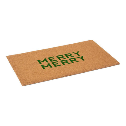 17" X 29" Brown And Green Christmas Outdoor Coir Door Mat HomeRoots