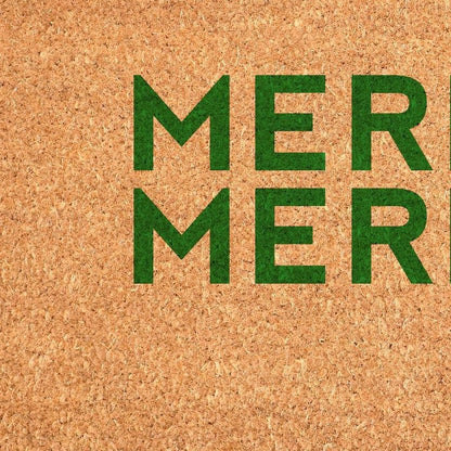 17" X 29" Brown And Green Christmas Outdoor Coir Door Mat HomeRoots