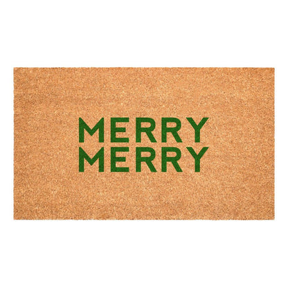 17" X 29" Brown And Green Christmas Outdoor Coir Door Mat HomeRoots