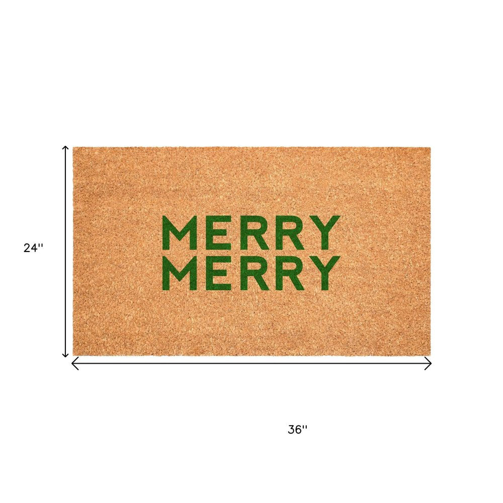17" X 29" Brown And Green Christmas Outdoor Coir Door Mat — view 10