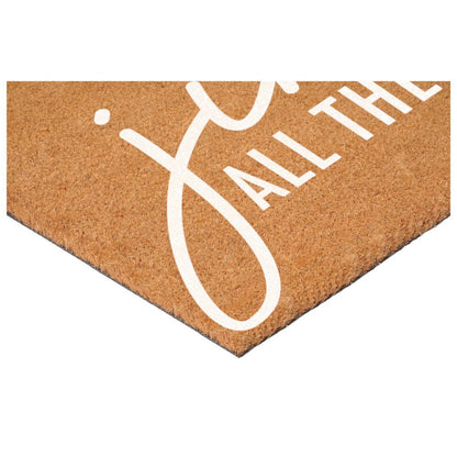 17" X 29" Brown And White Christmas Outdoor Coir Door Mat HomeRoots
