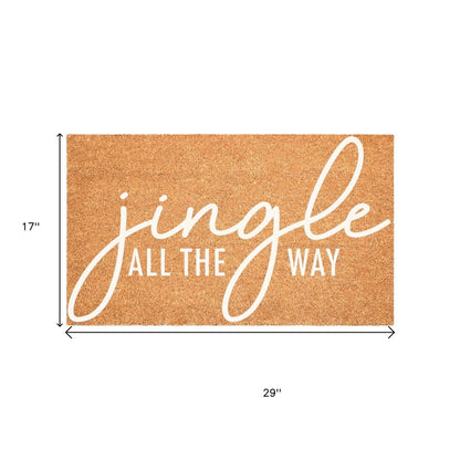 17" X 29" Brown And White Christmas Outdoor Coir Door Mat HomeRoots