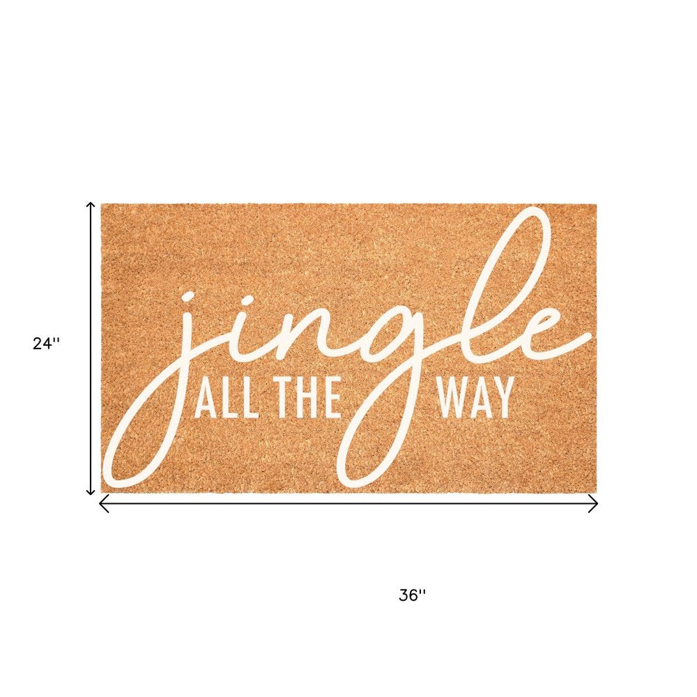 17" X 29" Brown And White Christmas Outdoor Coir Door Mat — view 12