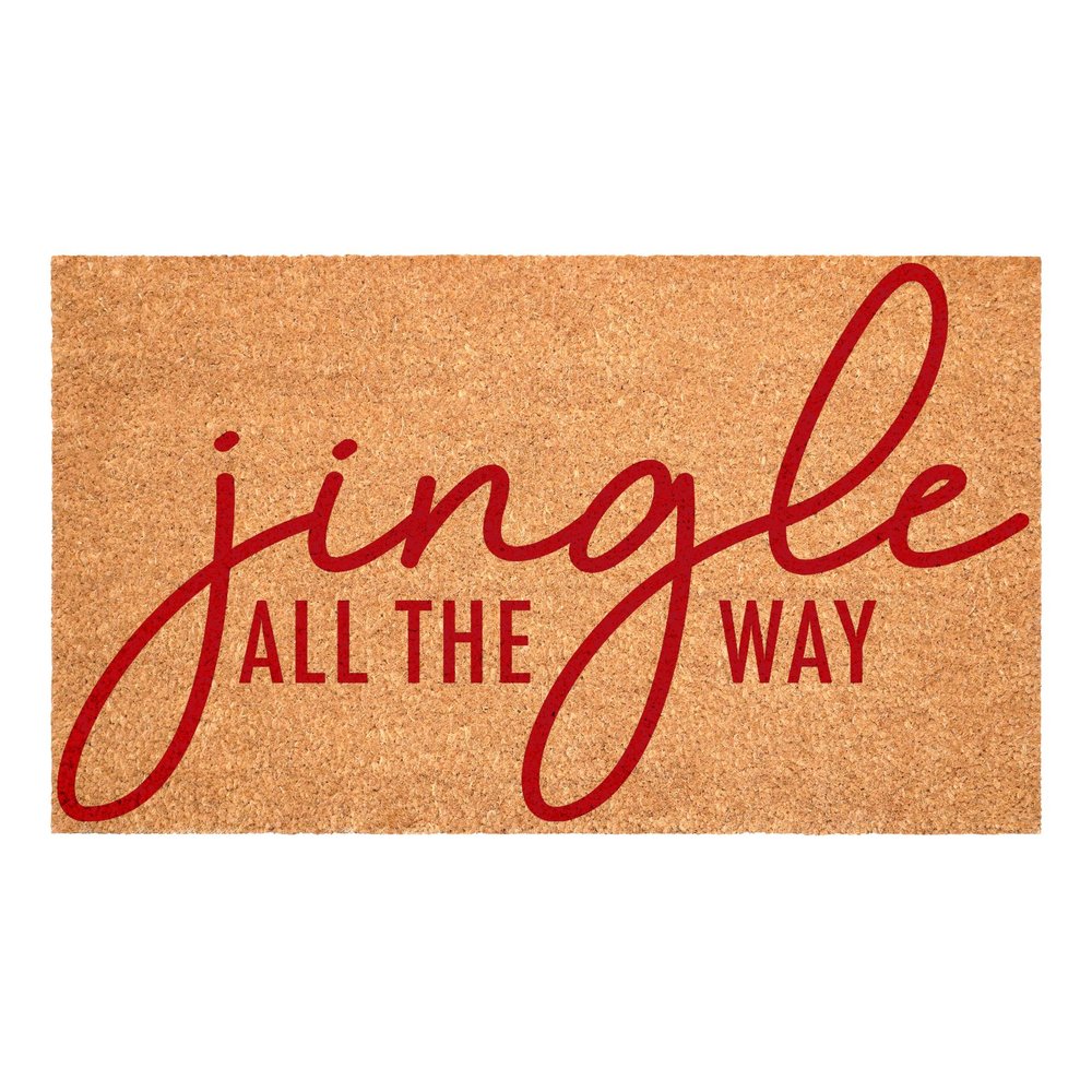 17" X 29" Brown And Red Christmas Outdoor Coir Door Mat HomeRoots