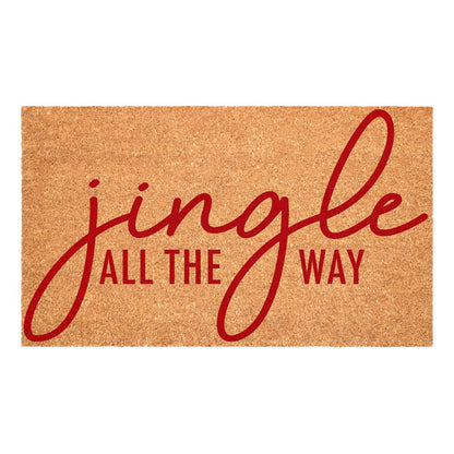 17" X 29" Brown And Red Christmas Outdoor Coir Door Mat HomeRoots