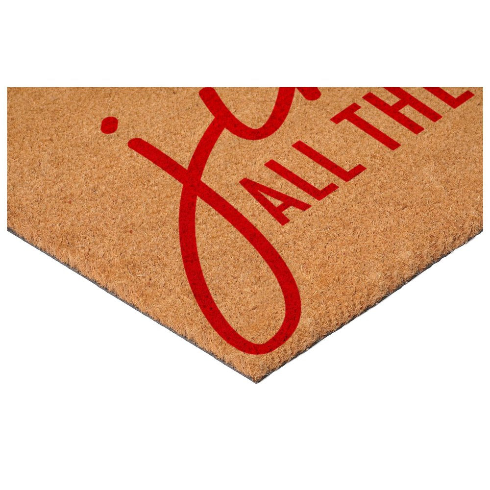 17" X 29" Brown And Red Christmas Outdoor Coir Door Mat — view 4