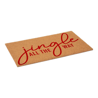 17" X 29" Brown And Red Christmas Outdoor Coir Door Mat HomeRoots