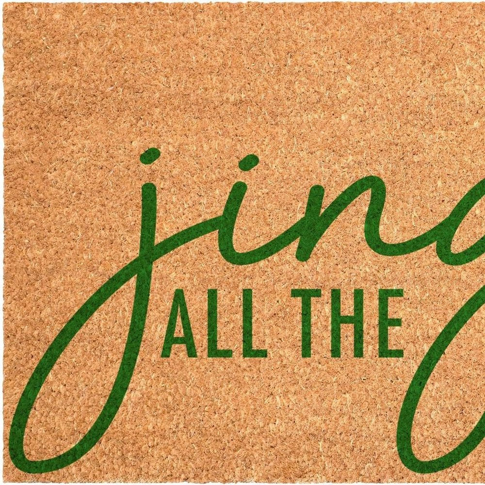 17" X 29" Brown And Green Christmas Outdoor Coir Door Mat HomeRoots