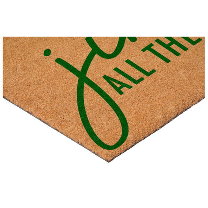 17" X 29" Brown And Green Christmas Outdoor Coir Door Mat HomeRoots