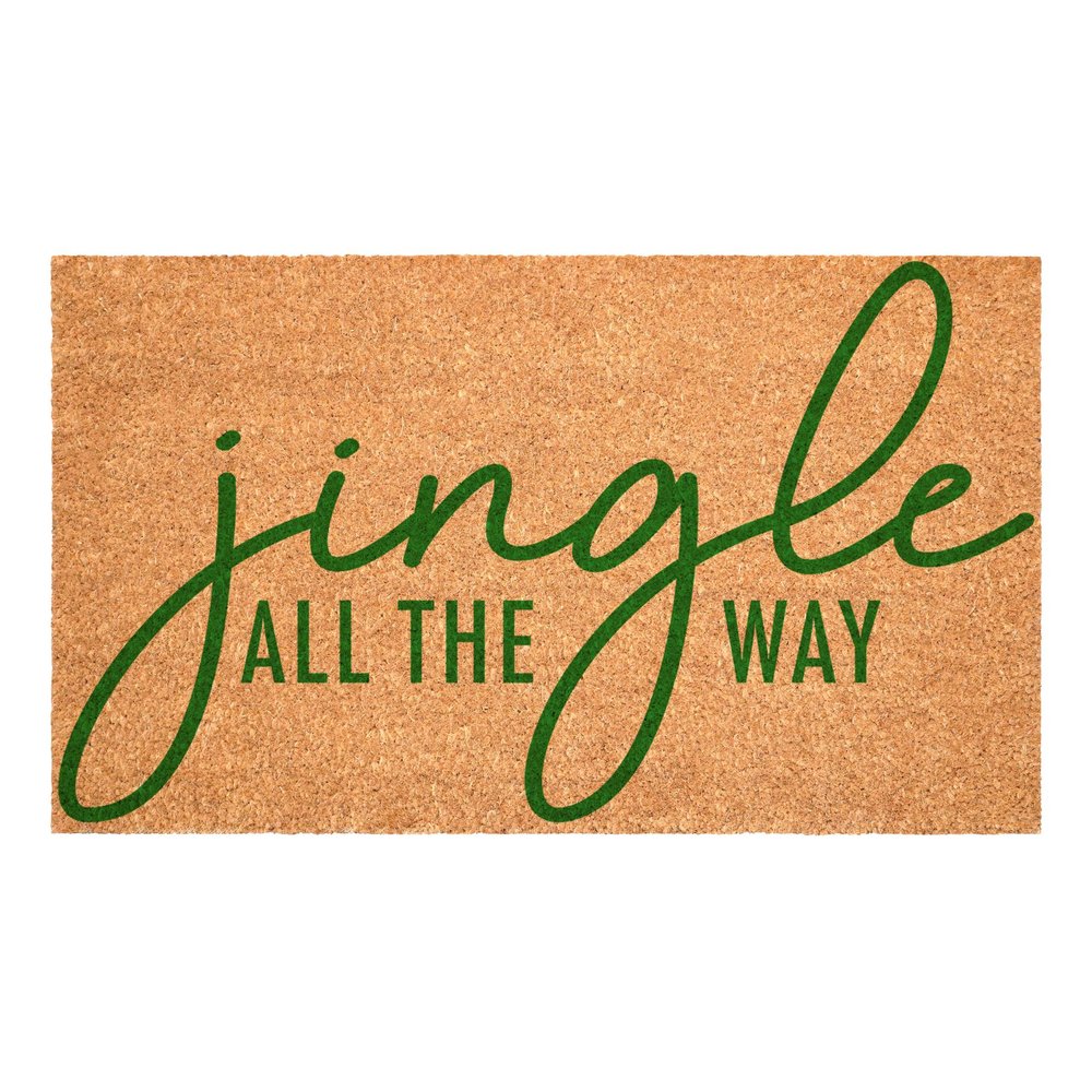 17" X 29" Brown And Green Christmas Outdoor Coir Door Mat HomeRoots