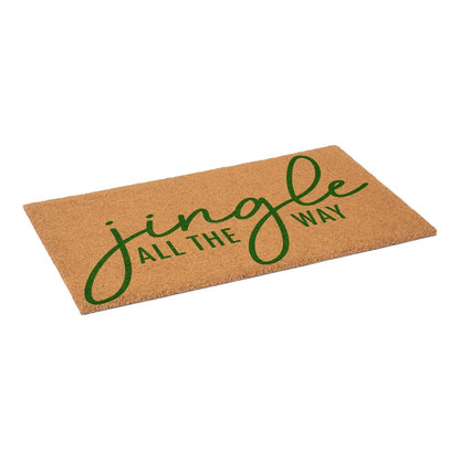 17" X 29" Brown And Green Christmas Outdoor Coir Door Mat HomeRoots