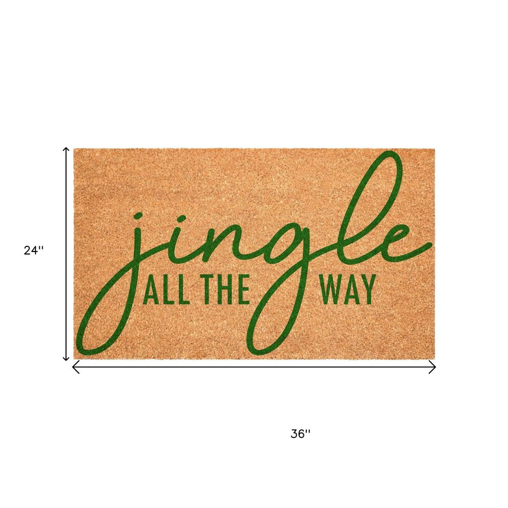 17" X 29" Brown And Green Christmas Outdoor Coir Door Mat — view 12
