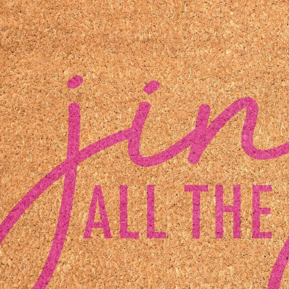 17" X 29" Brown And Pink Christmas Outdoor Coir Door Mat HomeRoots