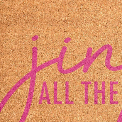 17" X 29" Brown And Pink Christmas Outdoor Coir Door Mat HomeRoots