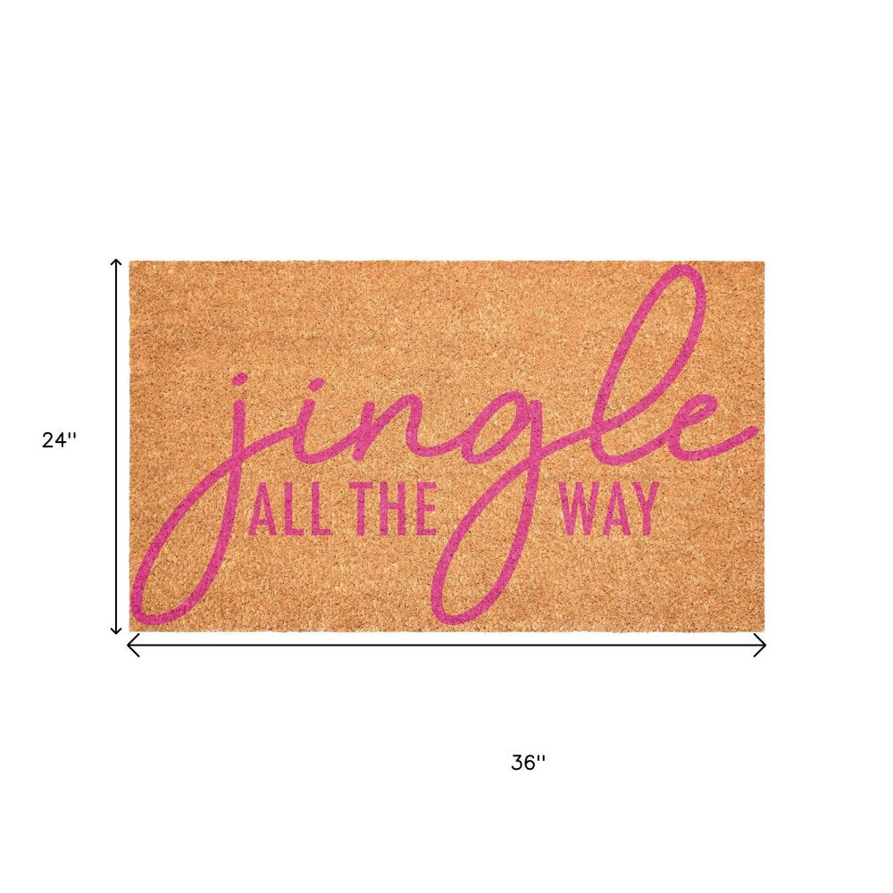 17" X 29" Brown And Pink Christmas Outdoor Coir Door Mat — view 10