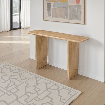 52" Natural Solid Wood Solid Console Table HomeRoots
