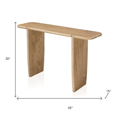 52" Natural Solid Wood Solid Console Table HomeRoots