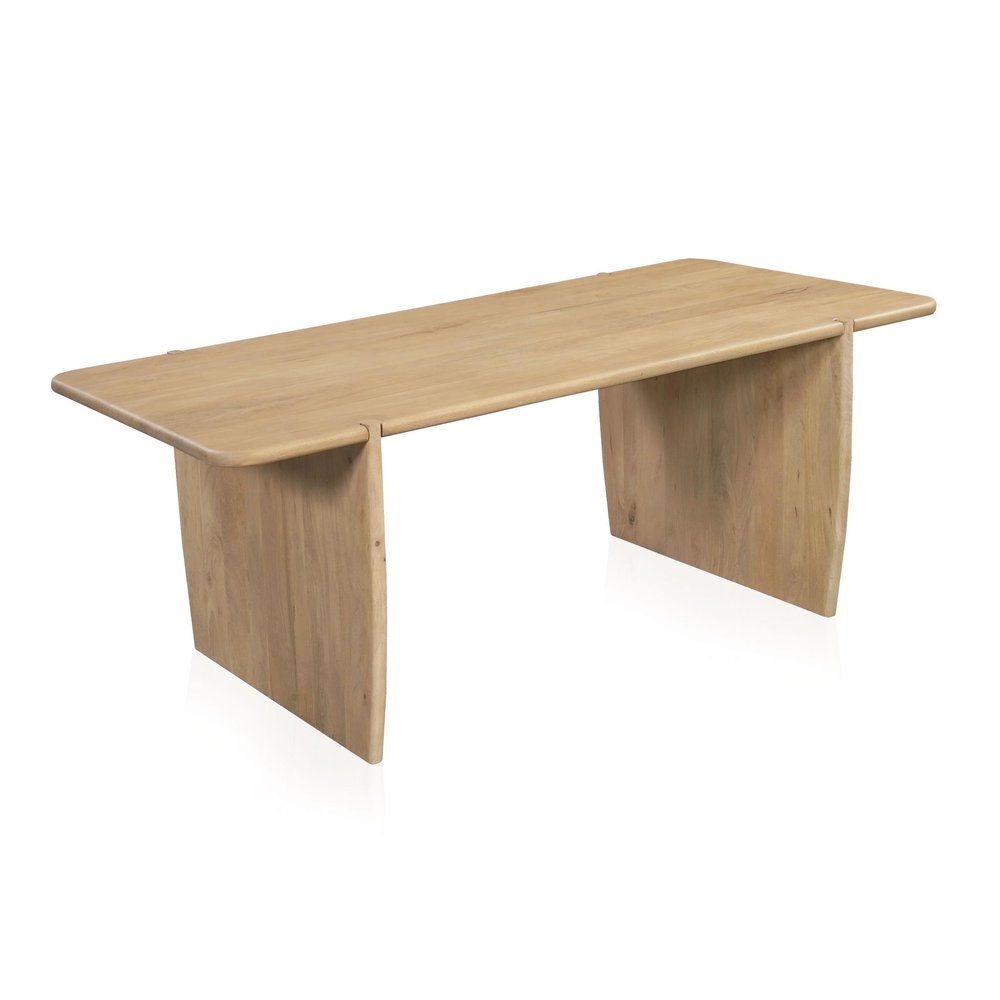 80" Natural Wood Double Pedestal Base Dining Table HomeRoots
