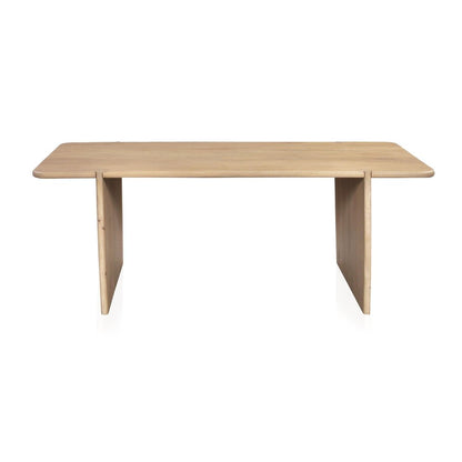 80" Natural Wood Double Pedestal Base Dining Table HomeRoots