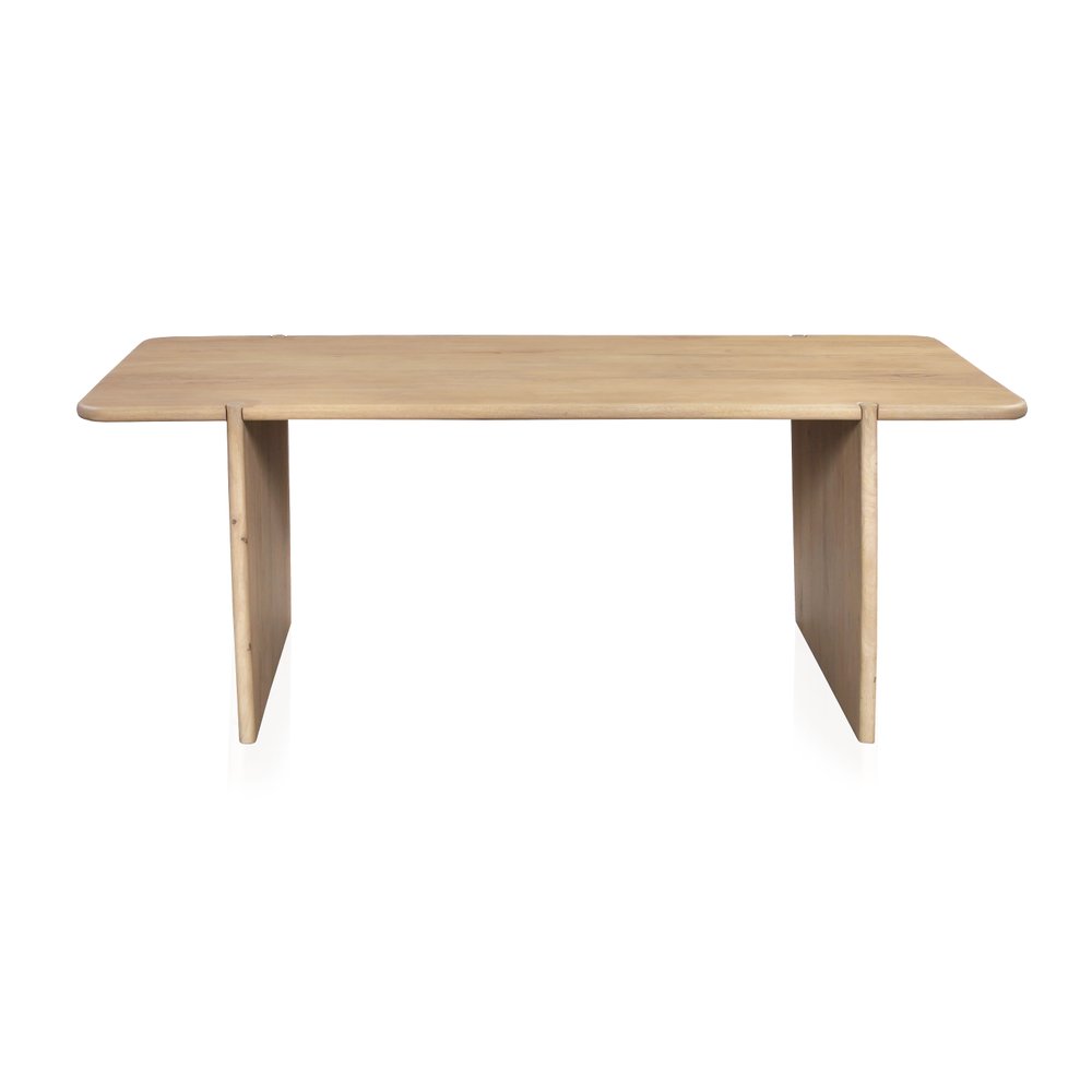 80" Natural Wood Double Pedestal Base Dining Table HomeRoots