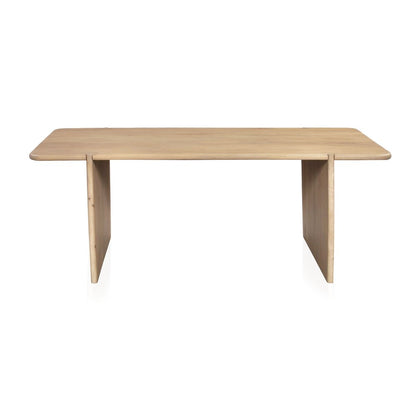 80" Natural Wood Double Pedestal Base Dining Table HomeRoots