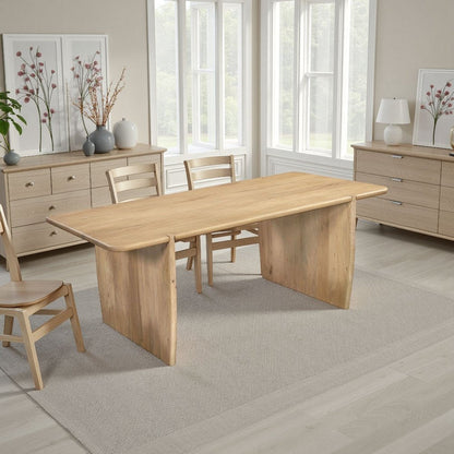 80" Natural Wood Double Pedestal Base Dining Table HomeRoots
