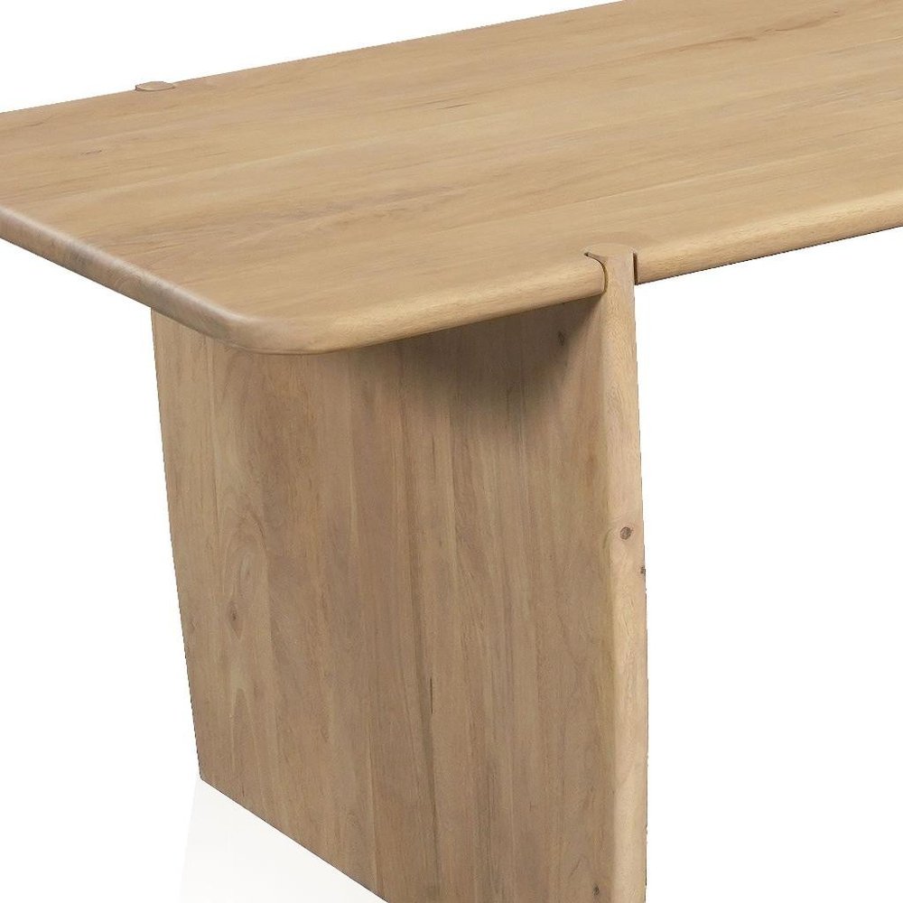 80" Natural Wood Double Pedestal Base Dining Table HomeRoots