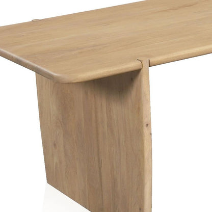 80" Natural Wood Double Pedestal Base Dining Table HomeRoots