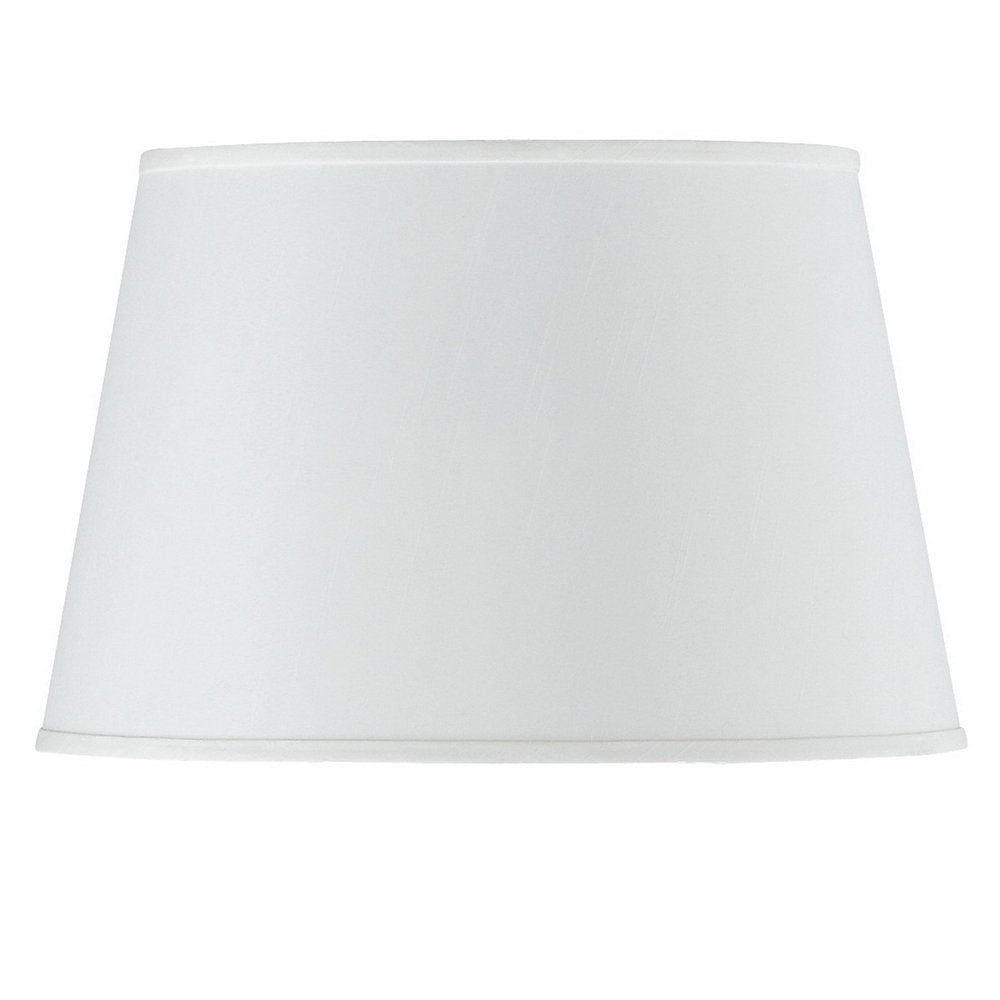 White Faux Silk Plain Drum Lamp Shade HomeRoots