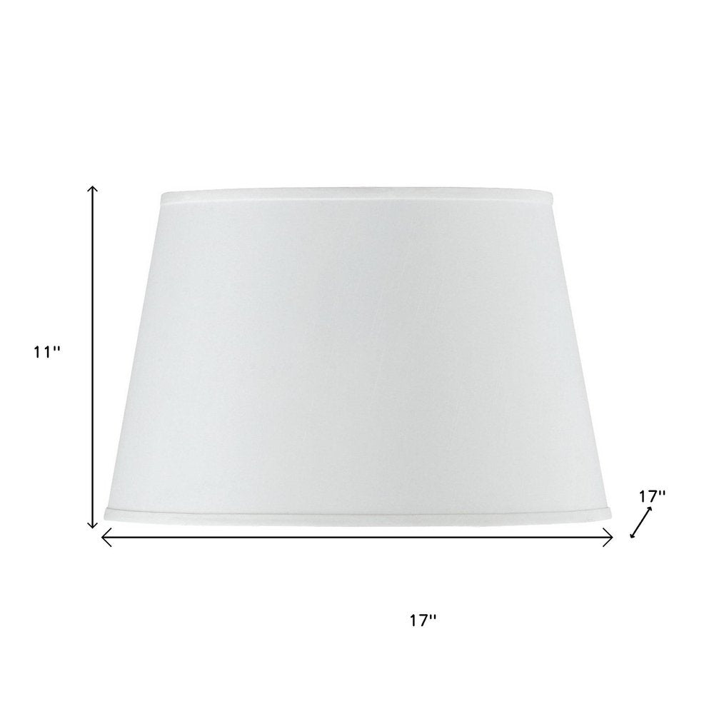 White Faux Silk Plain Drum Lamp Shade HomeRoots