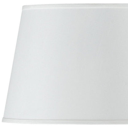 White Faux Silk Plain Drum Lamp Shade HomeRoots