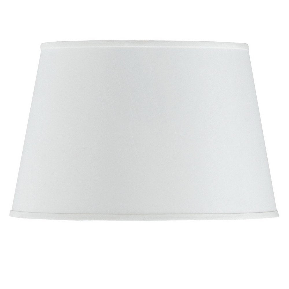 White Faux Silk Plain Drum Lamp Shade HomeRoots