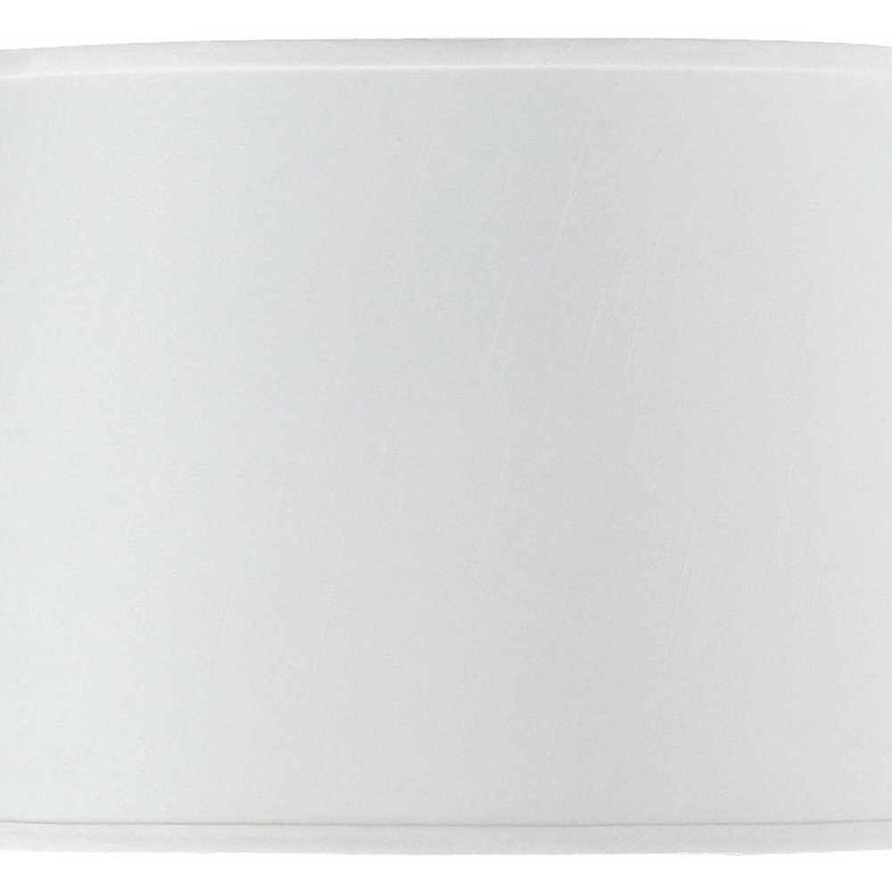 White Faux Silk Plain Drum Lamp Shade HomeRoots