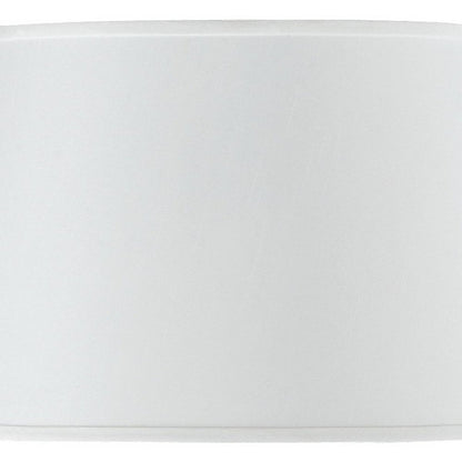 White Faux Silk Plain Drum Lamp Shade HomeRoots