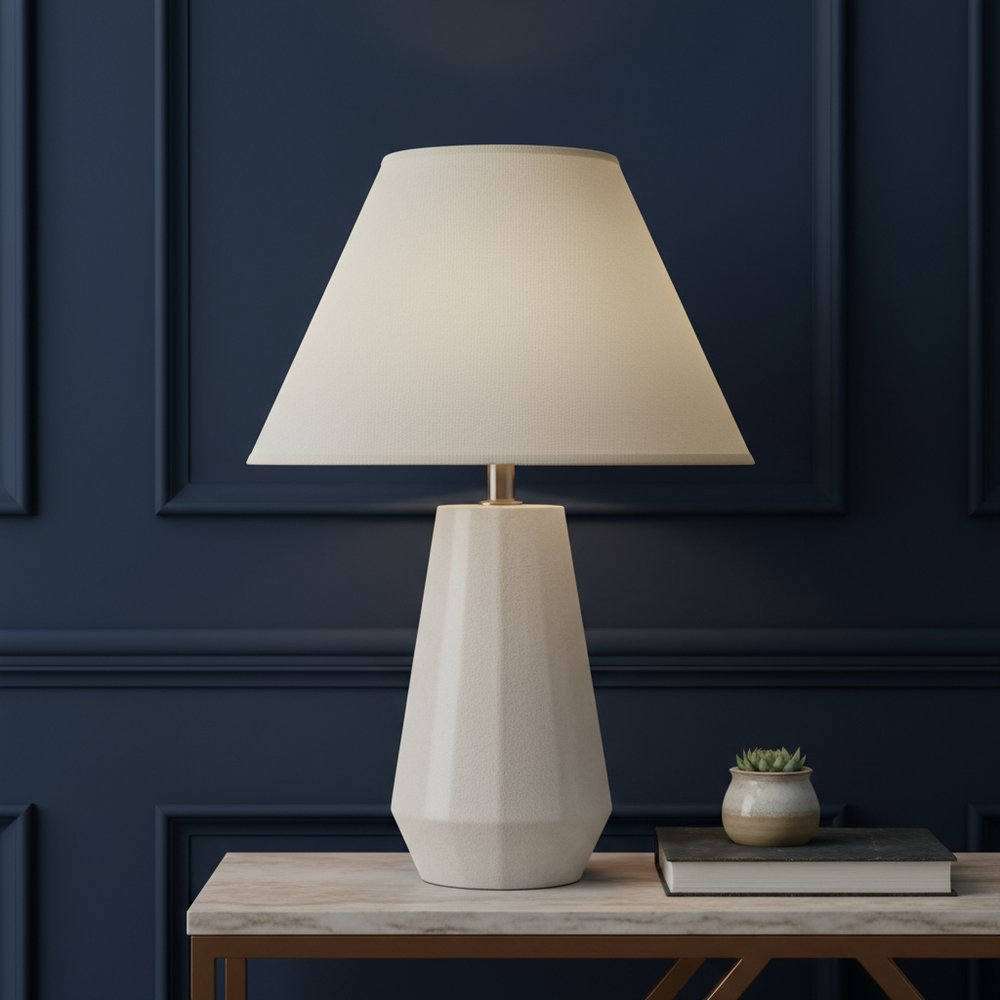 Off White Linen Plain Empire Lamp Shade HomeRoots