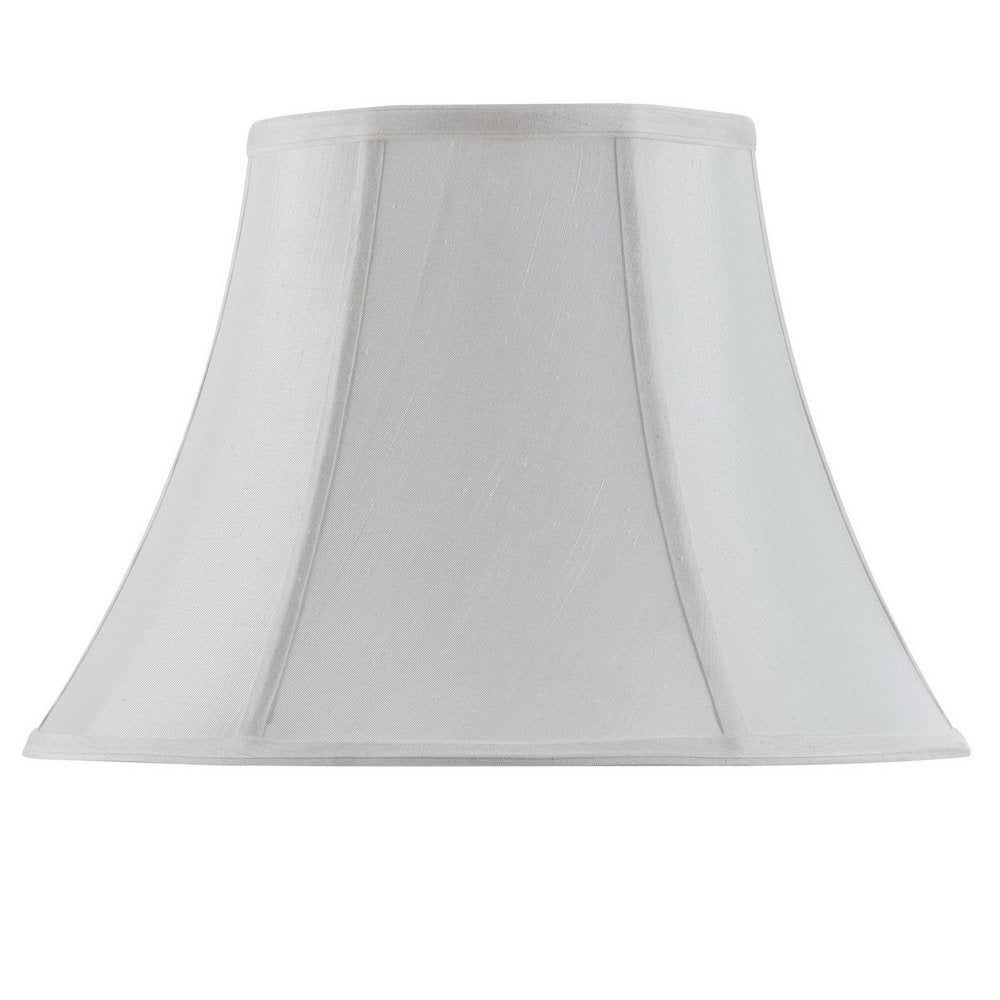 White Linen Piped Bell Lamp Shade HomeRoots