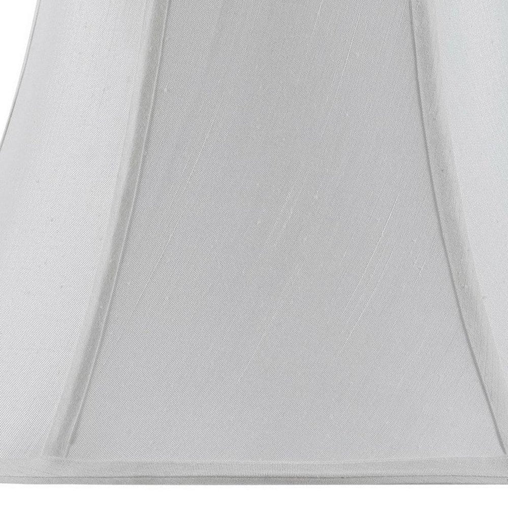 White Linen Piped Bell Lamp Shade HomeRoots