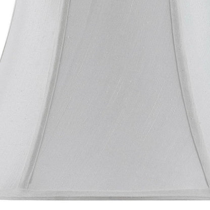 White Linen Piped Bell Lamp Shade HomeRoots