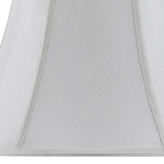 White Linen Piped Bell Lamp Shade HomeRoots